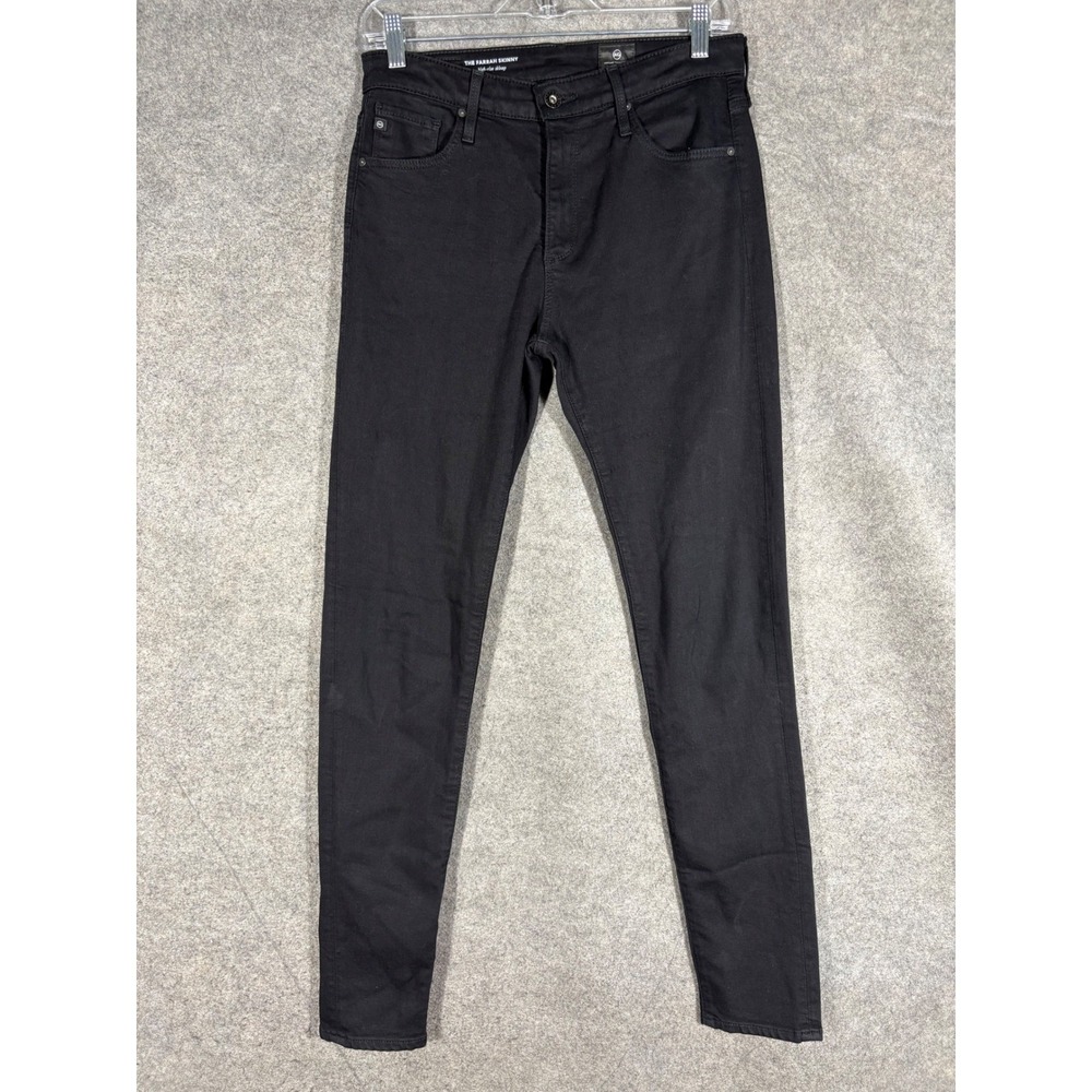 AG Adriano Goldschmied The Farrah Skinny High Rise Jeans Black Size‎ 27R
